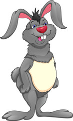 Cartoon cute rabbit on a white background