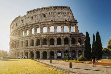 Fototapeta na wymiar Coliseum in Rome at sunrise, Rome