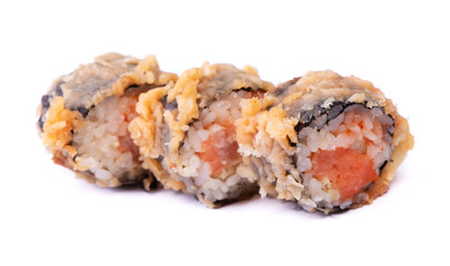 Hot sushi roll in batter