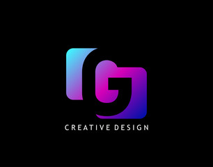 Creative Negative Space G Letter Logo, geometric shape design concept with initial G icon for technology, business, finance and more brand identity.