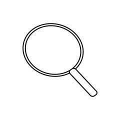 Black and white magnifying glass icon. Symbol for search. 