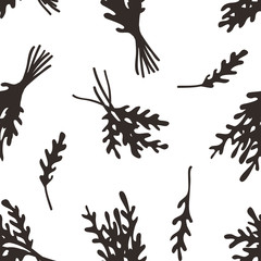 Doodle seamless pattern. Hand drawn stylish fruit and vegetable. Vector artistic drawing fresh organic food. Summer illustration vegan ingrediens for smoothies