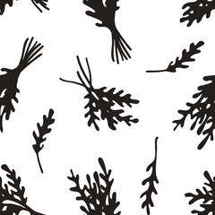 Doodle seamless pattern. Hand drawn stylish fruit and vegetable. Vector artistic drawing fresh organic food. Summer illustration vegan ingrediens for smoothies