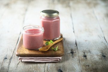 Homemade raspberry curd or cream