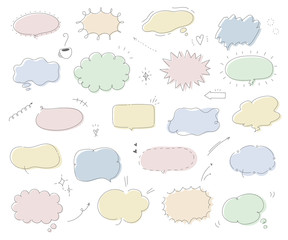 シンプルでおしゃれな手書きの吹き出し／イラスト／ふきだし