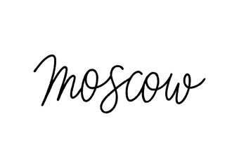 Moscow hand lettering on white background