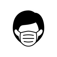Woman with medical mask icon avoid COVID-19 coronavirus
