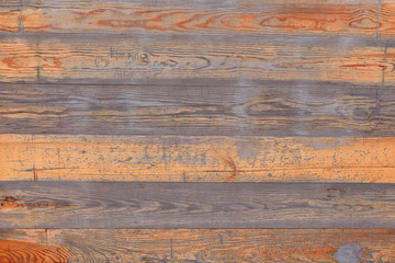 Brown wooden boards or fence texture background or backdrop with old paint