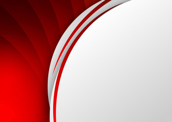Abstract template red background curve line on white space with shadow overlapping dimension modern style.
