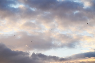 Cloudy blue sky in the evening,photo