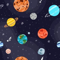 Stickers meubles Cosmos Modèle spatial avec des planètes et des étoiles. Solaire