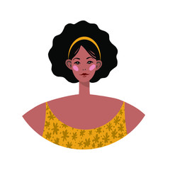 Portrait of a woman. The head of a girl. Avatar. Minimalist. Flat vector illustration