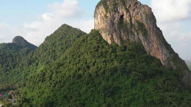 Khao Ok Talu mountain, the famous sightseeing 250 meters height symbolic mountain in Phatthalung Province, Thailand.