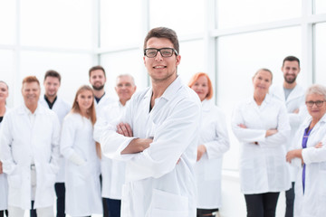 Fototapeta premium group of confident medical professionals standing together.