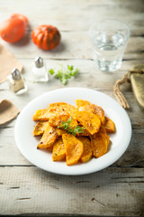 Homemade roasted pumpkin with spices