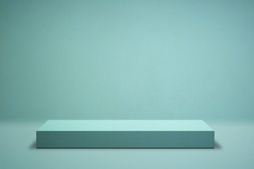 Rectangular box in blue background.
