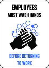 Employees must wash hands sign