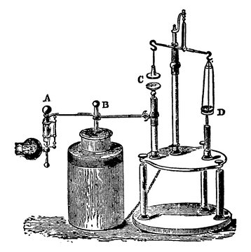 Disc Electrometer, vintage illustration.