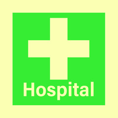 Hospital Cross Green Vector Sign