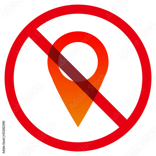 位置情報禁止マーク Wall Mural Wallpaper Murals Yotto