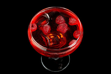 Cocktail with raspberry
