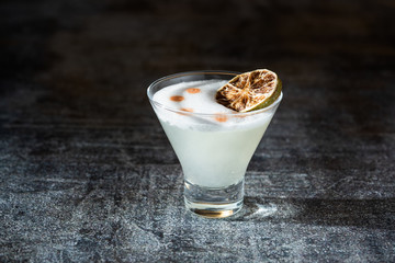 Pisco Sour with dry lime