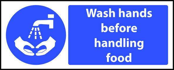 wash hands before handling food sign