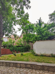 Street and Nineteenth Century Houses in old town of Plovdiv