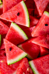 Closeup of sliced watermelon as texture background.
