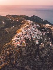 Naklejka premium aerial view of the greek town