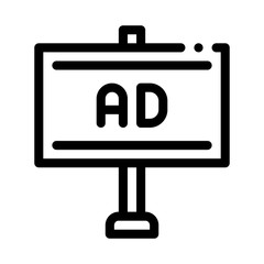 pole-mounted billboard icon vector. pole-mounted billboard sign. isolated contour symbol illustration