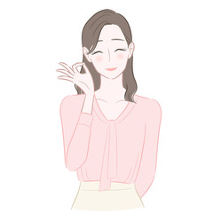 OK 女性 イラスト