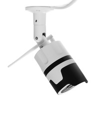 CCTV security camera with antenna isolated on white background