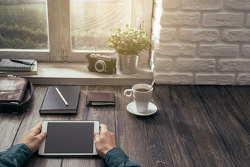 Hipster using a tablet
