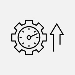 Time management line icon. Timer and organization, management symbol. logo. Outline design editable stroke. For yuor design. Stock - Vector illustration.