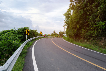 Country Road in the morning around Songkhla Lake at Koh Yao Thailand.