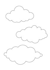 Cloud Vector white clouds outline | digital clouds illustration | graphic resources and design | collection of fluffy cloud artwork