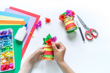 Mexican woman holiday. Paper craft diy.