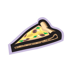 Vector image of creative pizzas meats. Icon Italian pizza. A slice of pizza for the design of advertising for your restaurant business in EPS10