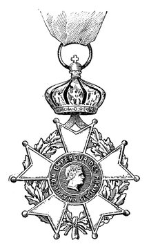 Cross of the Legion of Honor, vintage illustration.