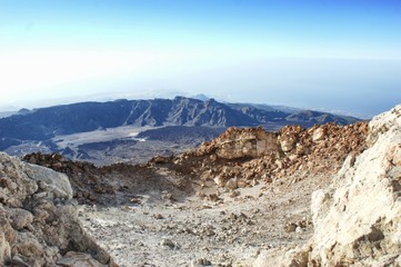 Landscape of the ancient Caldera of the Teide volcano.