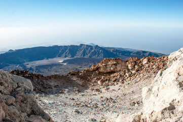 Landscape of the ancient Caldera of the Teide volcano.
