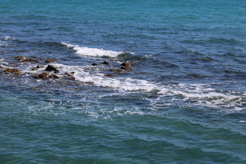 Fototapeta premium beautiful view of waves in the sea water 