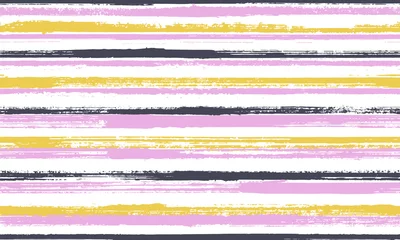 Aluminium Prints Horizontal stripes Ink freehand grunge stripes vector seamless pattern. Elegant decorative wallpaper design. Old style 