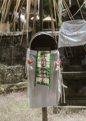 Traditional Balinese ceremonial decorations in honor of Hindu gods at such religious festivals as Galungal, Kuningan.