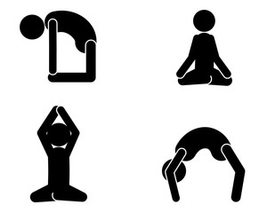 Darstellung unterschiedlicher Yogastellungen