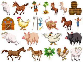 Fototapeta premium Set of farm element
