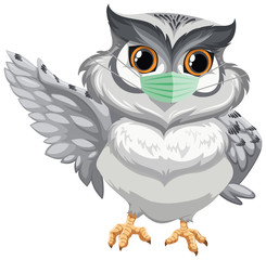 Owl cartoon character wearing mask