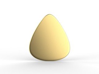 Guitar pick Mockup template on isolated white background, 3d Illustration