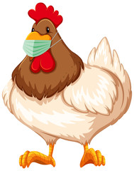 Chicken cartoon character wearing mask